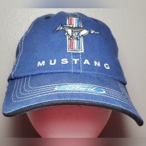 Ford mustang car auto racing cap hat cotton blue /adjustable